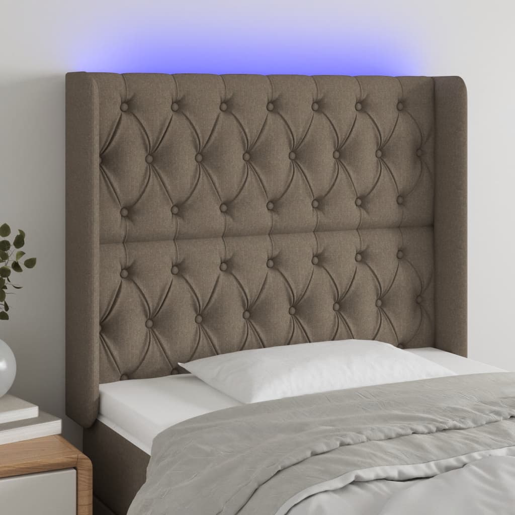 vidaXL Hoofdbord LED 83x16x78/88 cm stof lichtgrijs