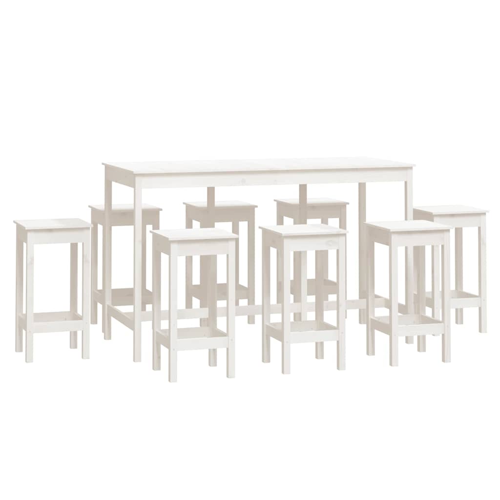 vidaXL 9-delige Barset massief grenenhout