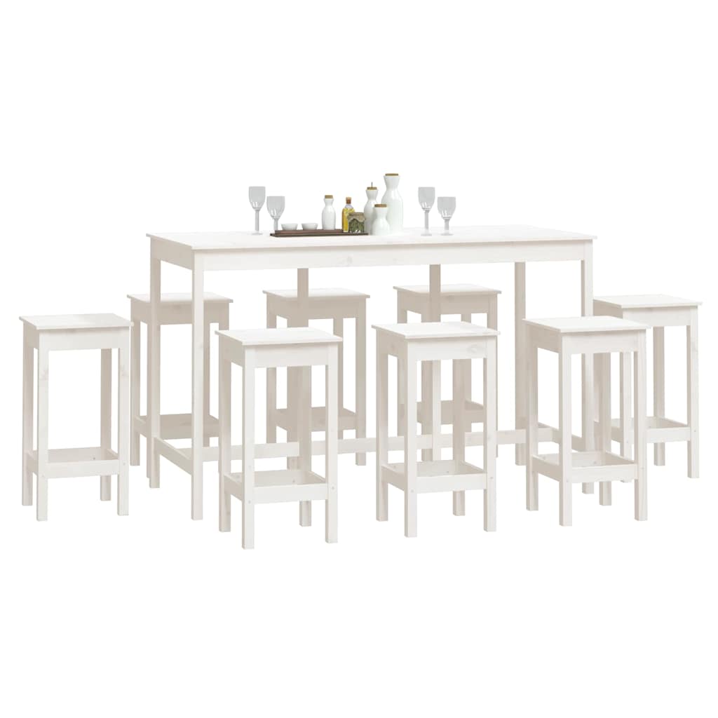 vidaXL 9-delige Barset massief grenenhout