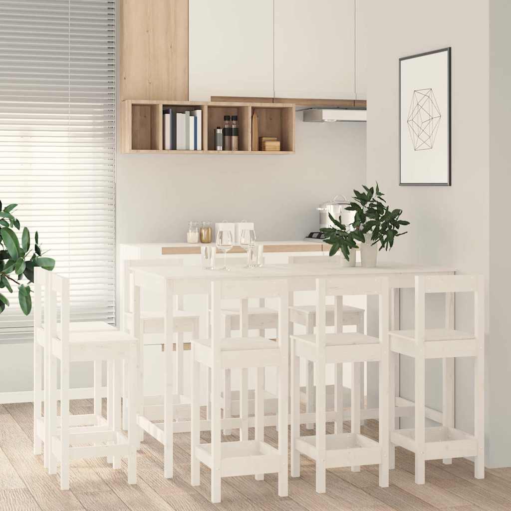vidaXL 9-delige Barset massief grenenhout