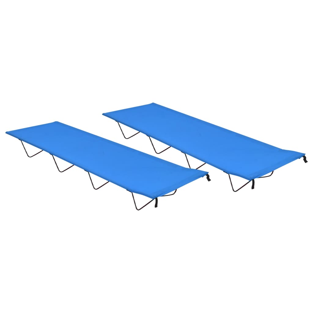 vidaXL Camping Bed 180x60x19 cm Oxford Fabric and Steel Blue