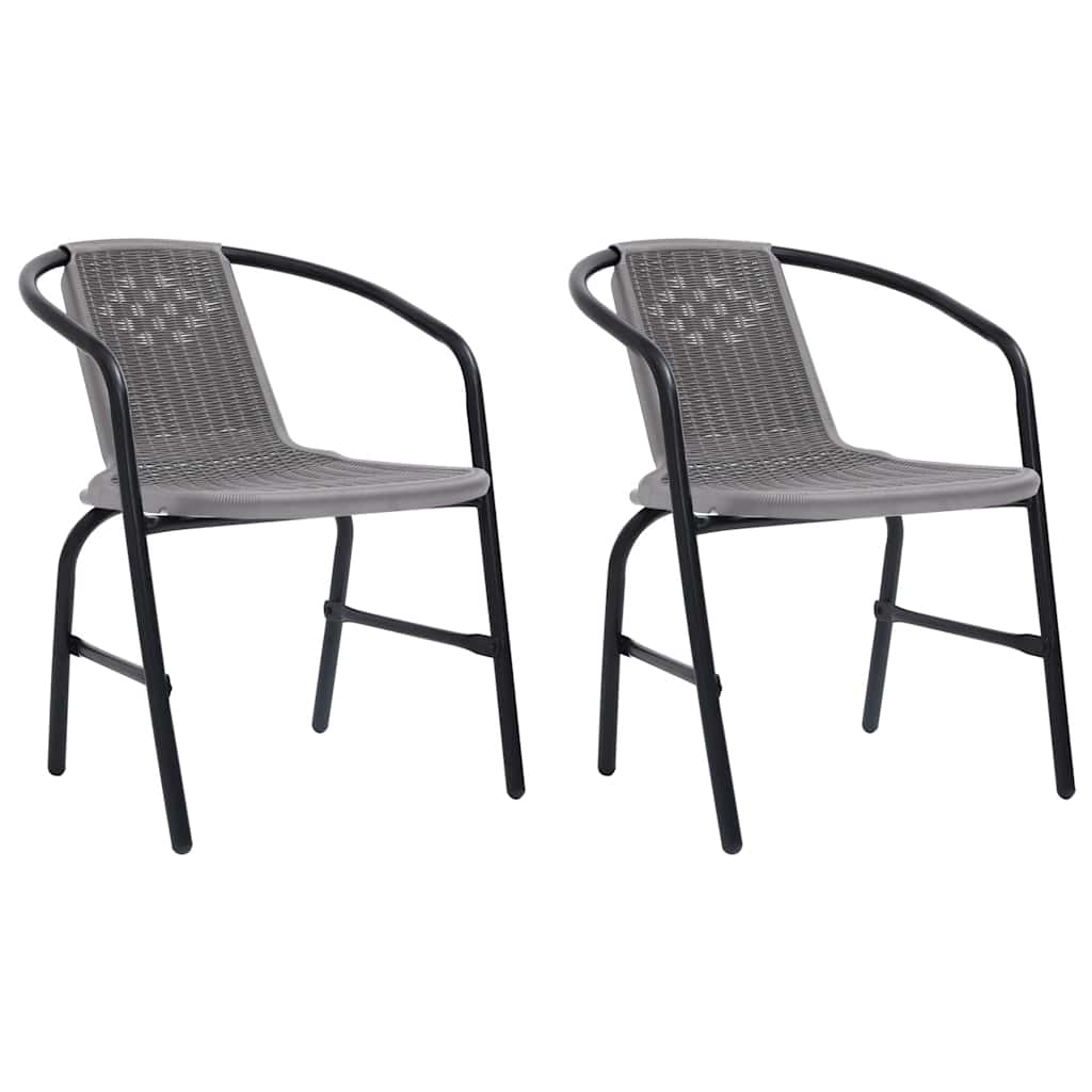 vidaXL Garden Chairs 4 pcs 110 kg Plastic Rattan and Steel