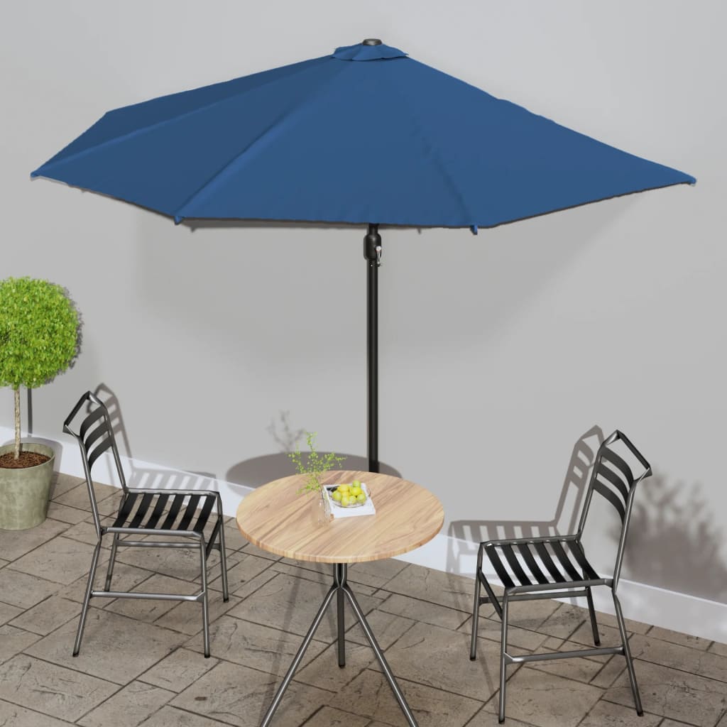 vidaXL Balkonparasol half met aluminium paal 270x144x222 cm terracotta