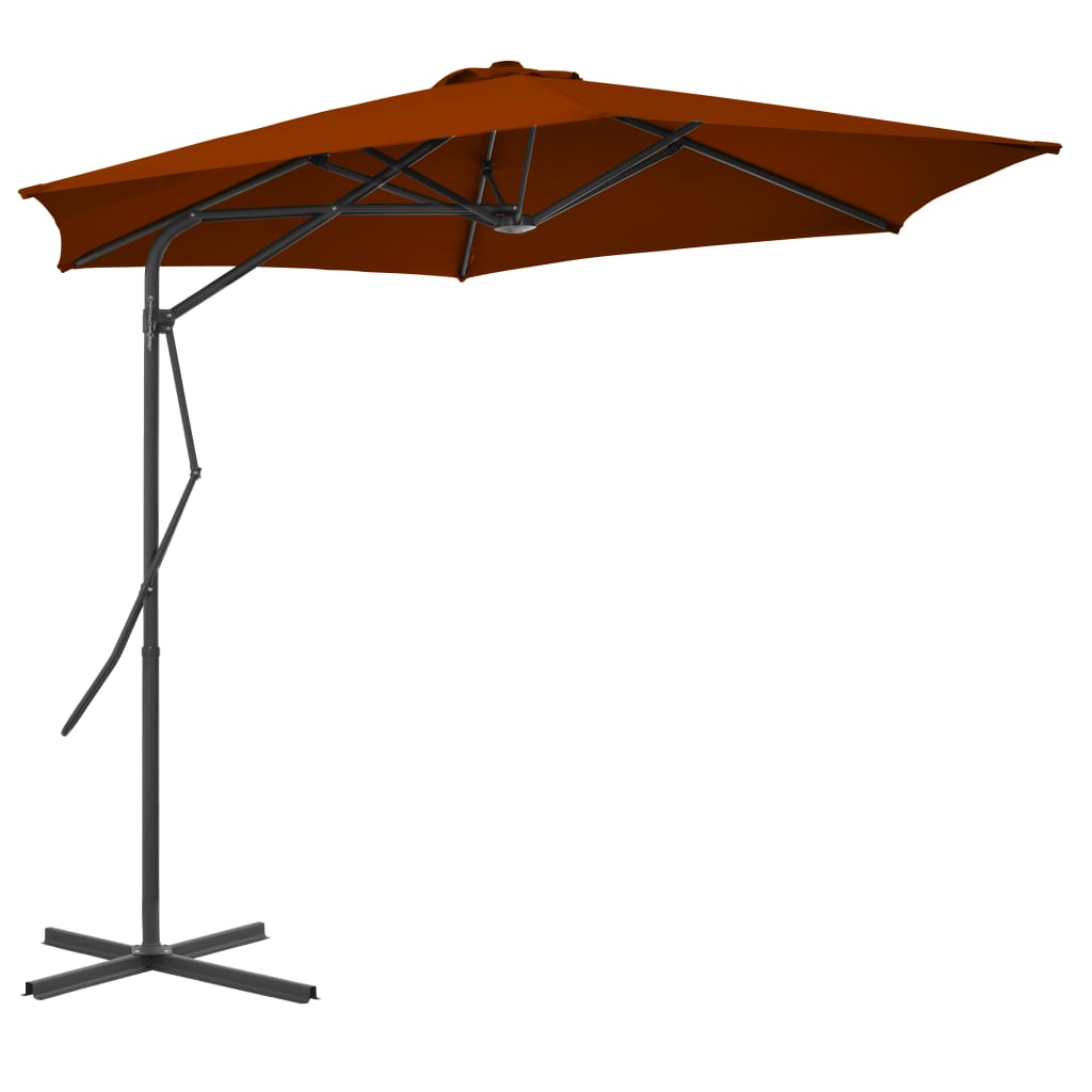 vidaXL Parasol met stalen paal 300x230 cm bordeauxrood