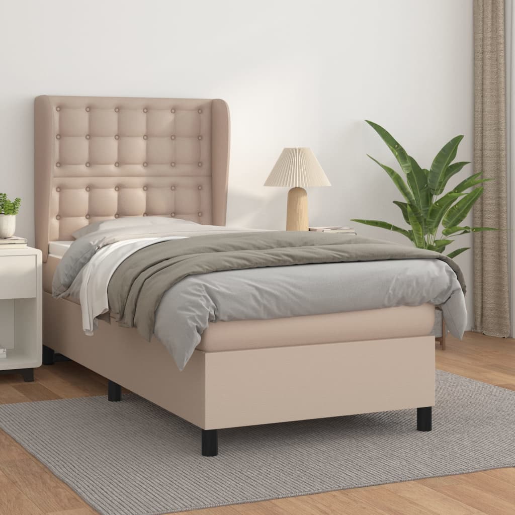 vidaXL Boxspring met matras kunstleer zwart 80x200 cm
