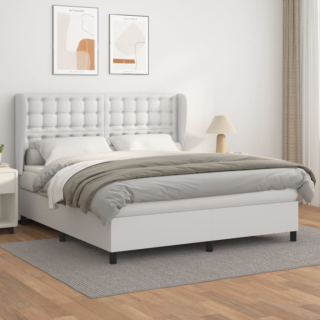 vidaXL Boxspring met matras kunstleer zwart 80x200 cm