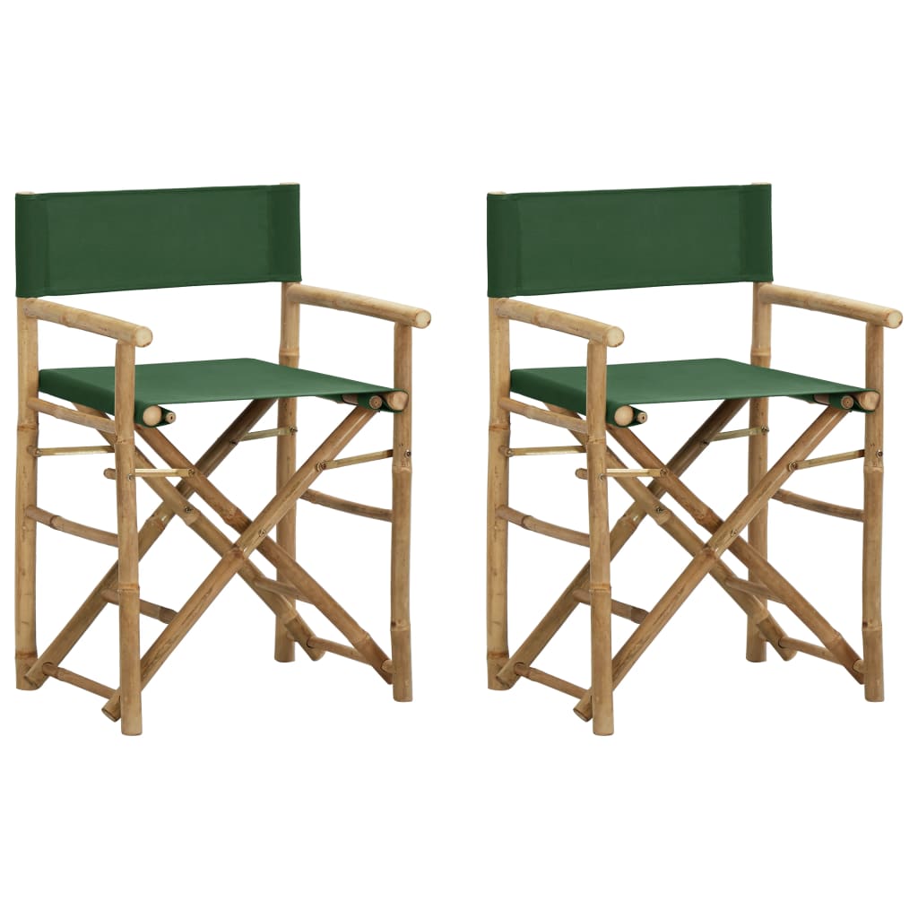 vidaXL Régisseursstoelen 2 st inklapbaar donkergrijs bambou et stof