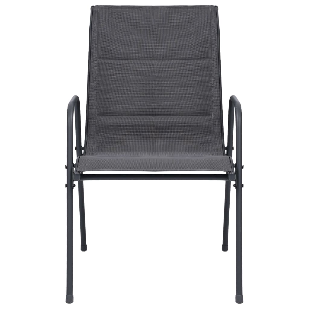 vidaXL Garden Chairs 6 pcs Stackable Steel and Textilene Anthracite