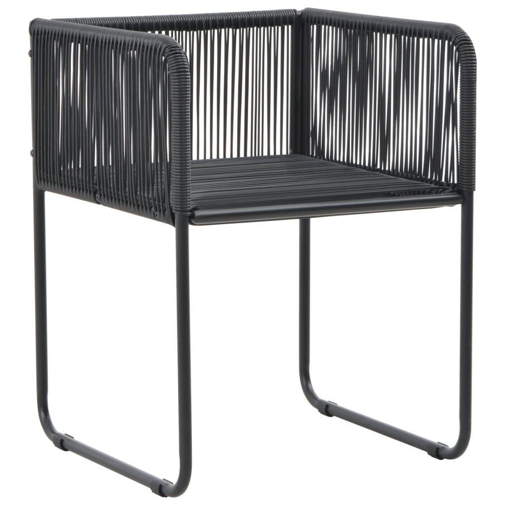 vidaXL Tuinstoelen 4 st met kussens poly rattan zwart