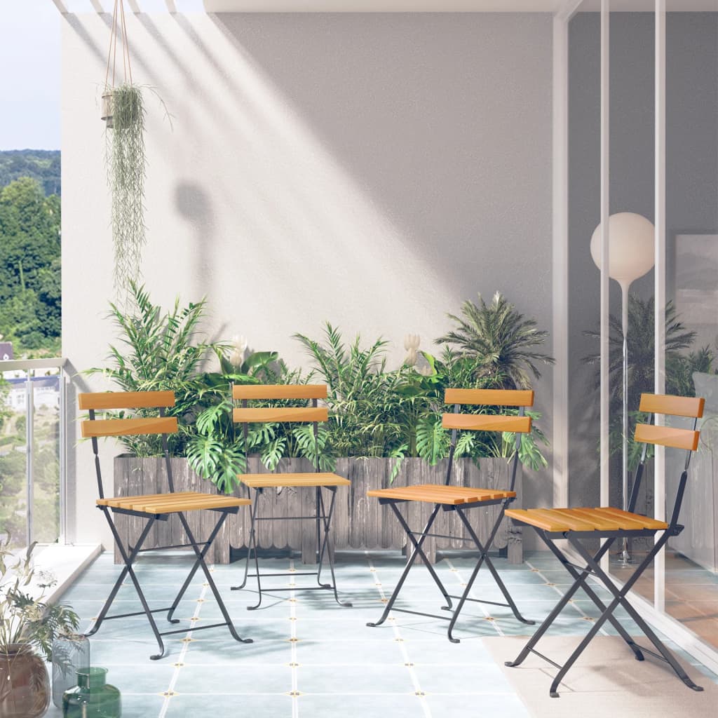 vidaXL Tuinstoelen 2 st inklapbaar staal en massief acaciahout