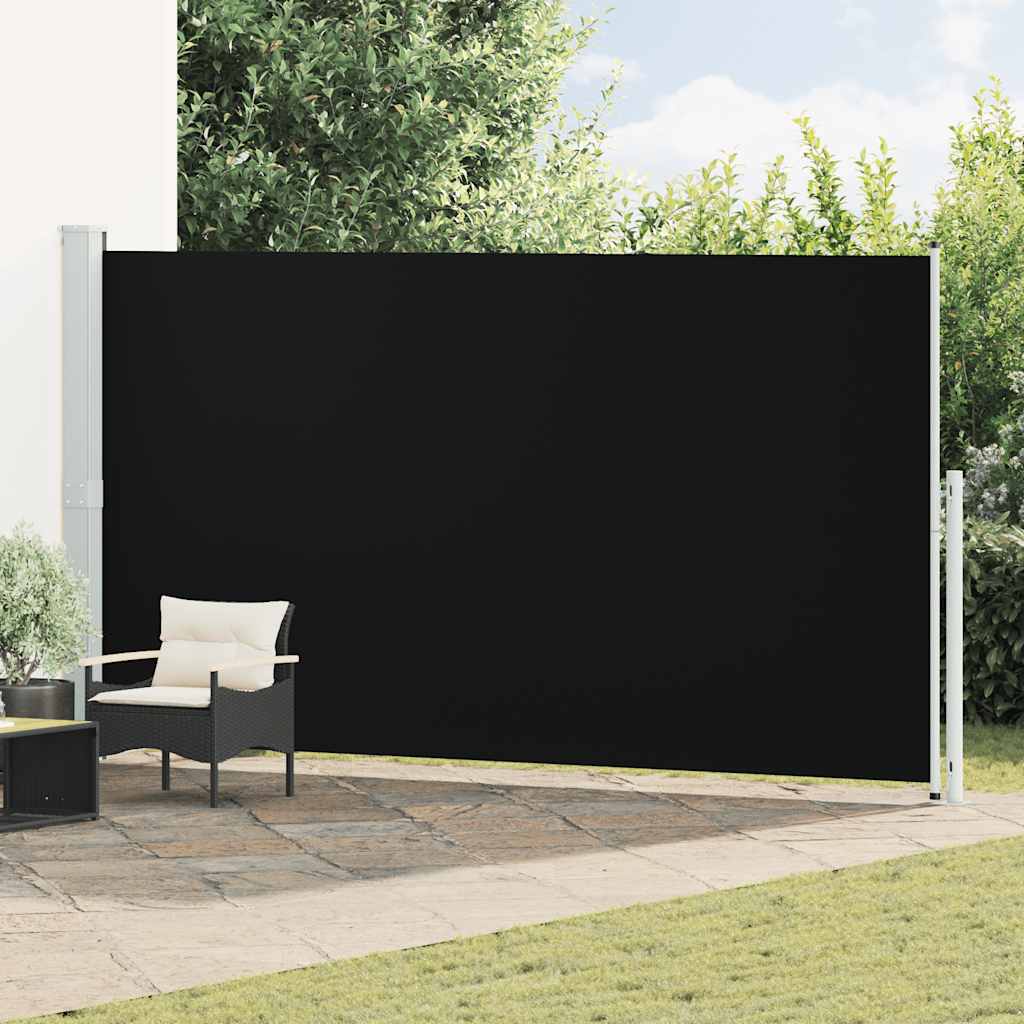 vidaXL Tuinscherm uittrekbaar 140x600 cm zwart