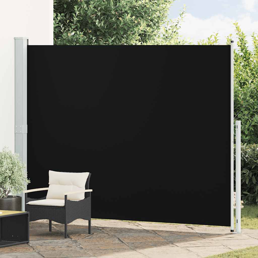 vidaXL Tuinscherm uittrekbaar 140x600 cm zwart