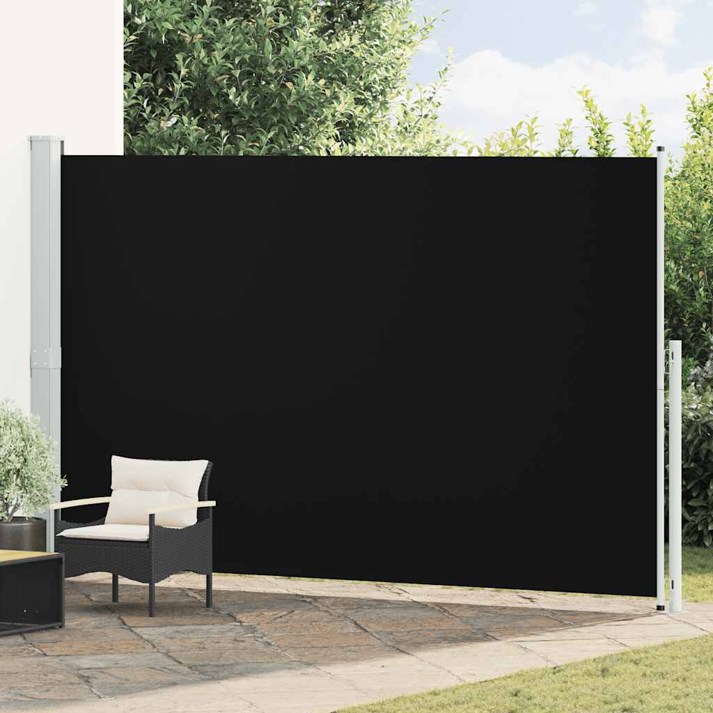 vidaXL Tuinscherm uittrekbaar 140x600 cm zwart