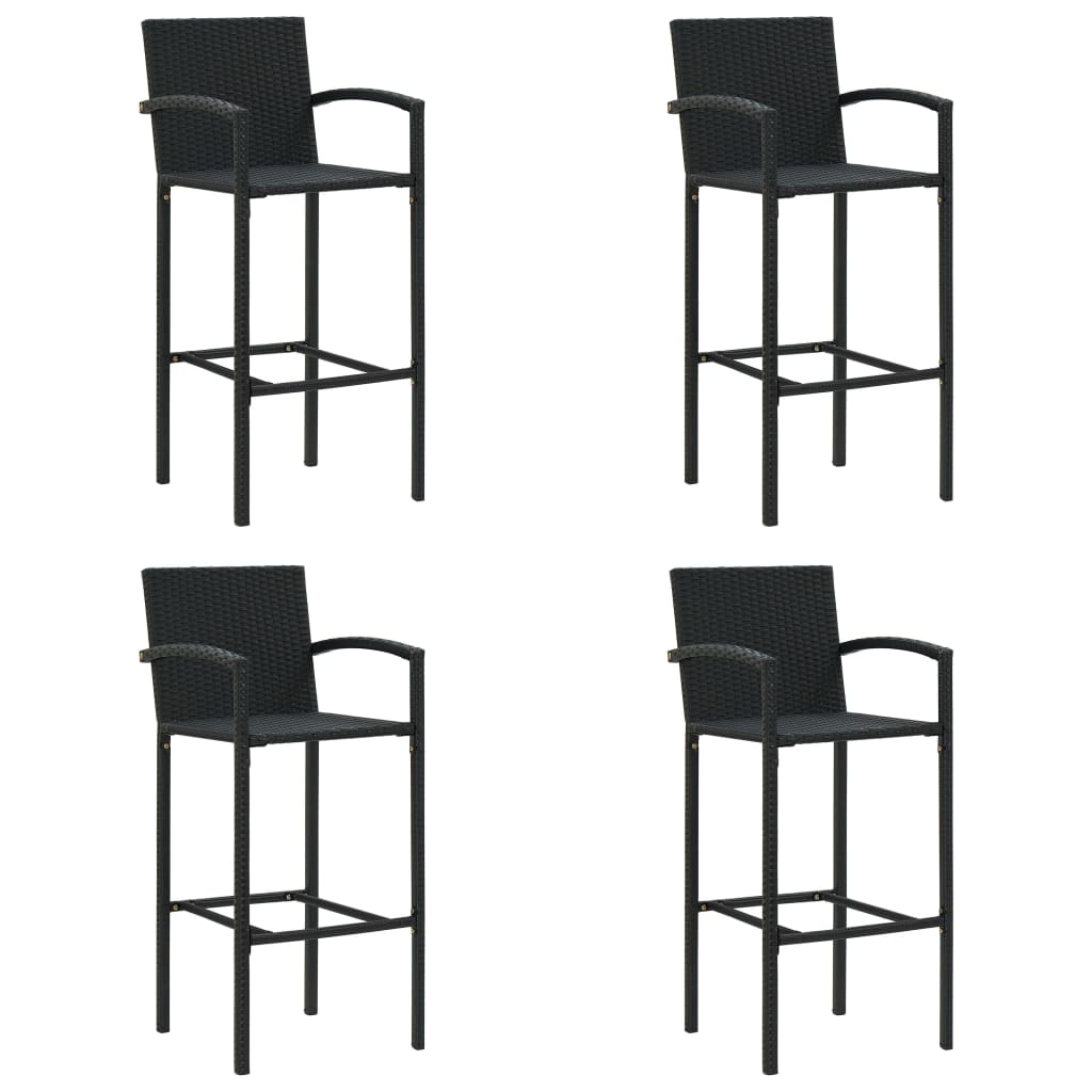 vidaXL Barkrukken 2 st poly rattan bruin