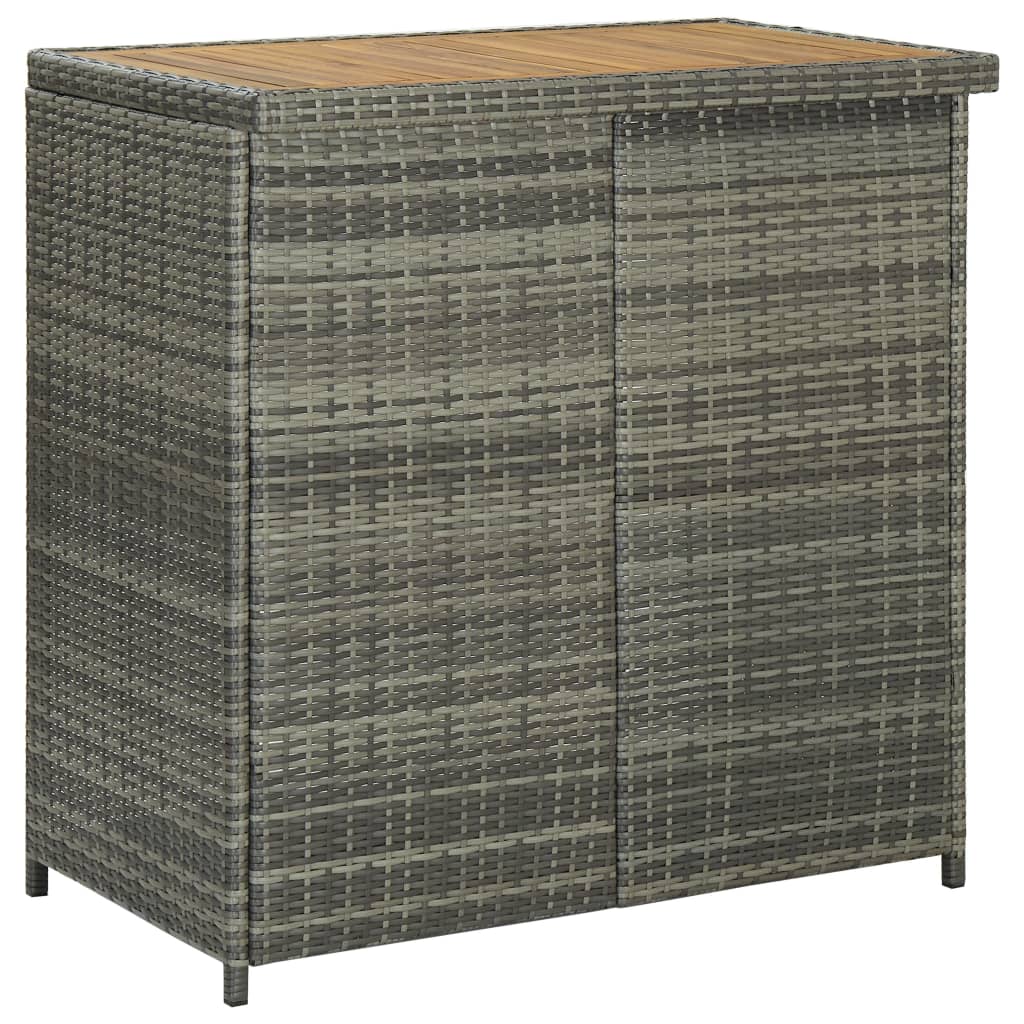 vidaXL 3-Piece Poly Rattan Bar Set Brown