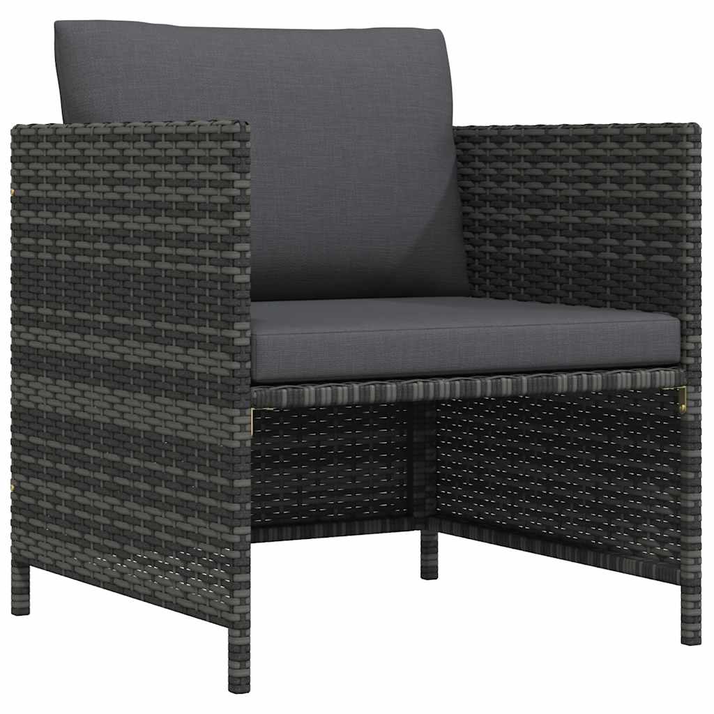 vidaXL Hoekbank sectioneel met kussens poly rattan grijs