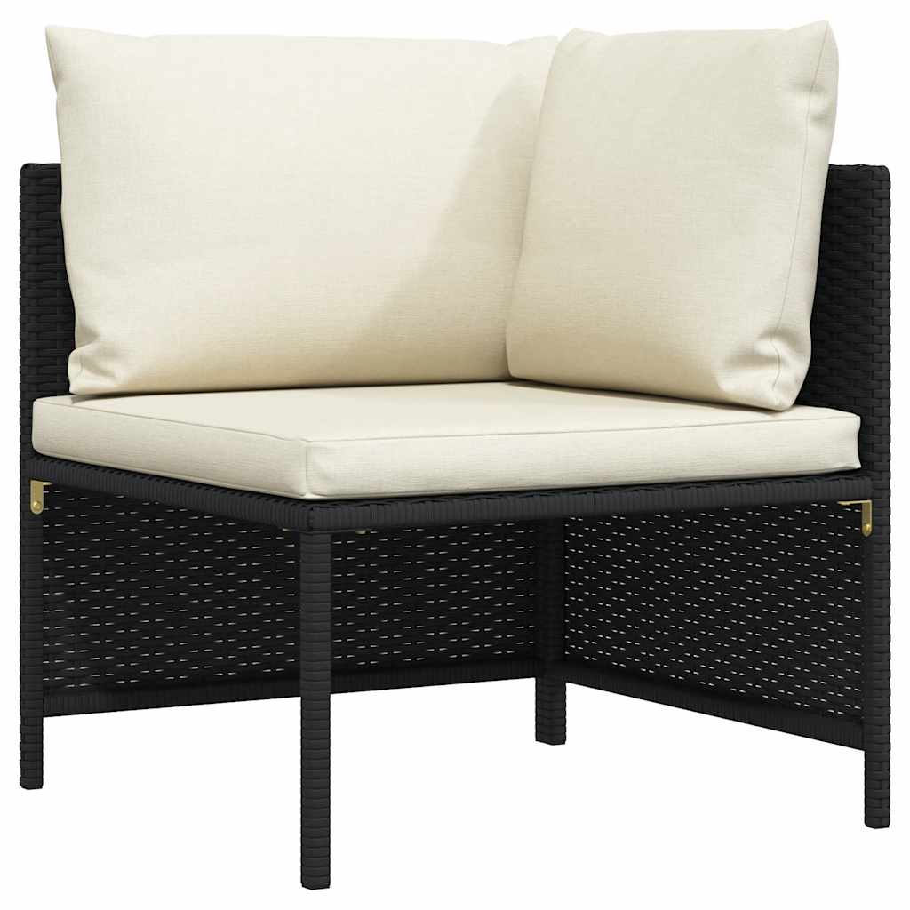 vidaXL Hoekbank sectioneel met kussens poly rattan grijs