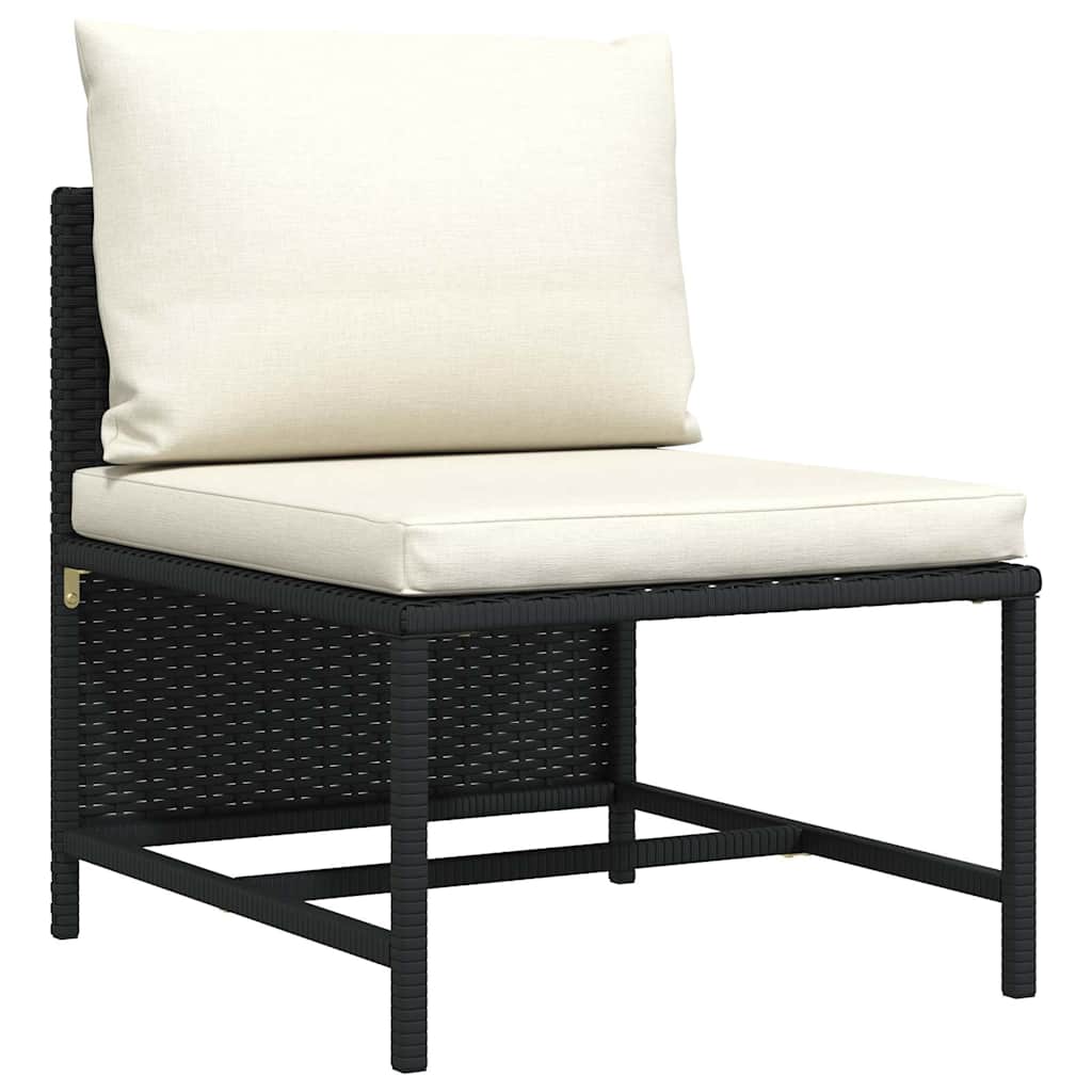 vidaXL Hoekbank sectioneel met kussens poly rattan grijs