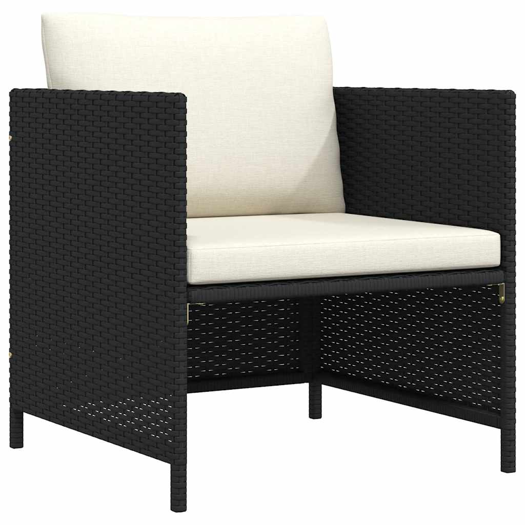 vidaXL Hoekbank sectioneel met kussens poly rattan grijs