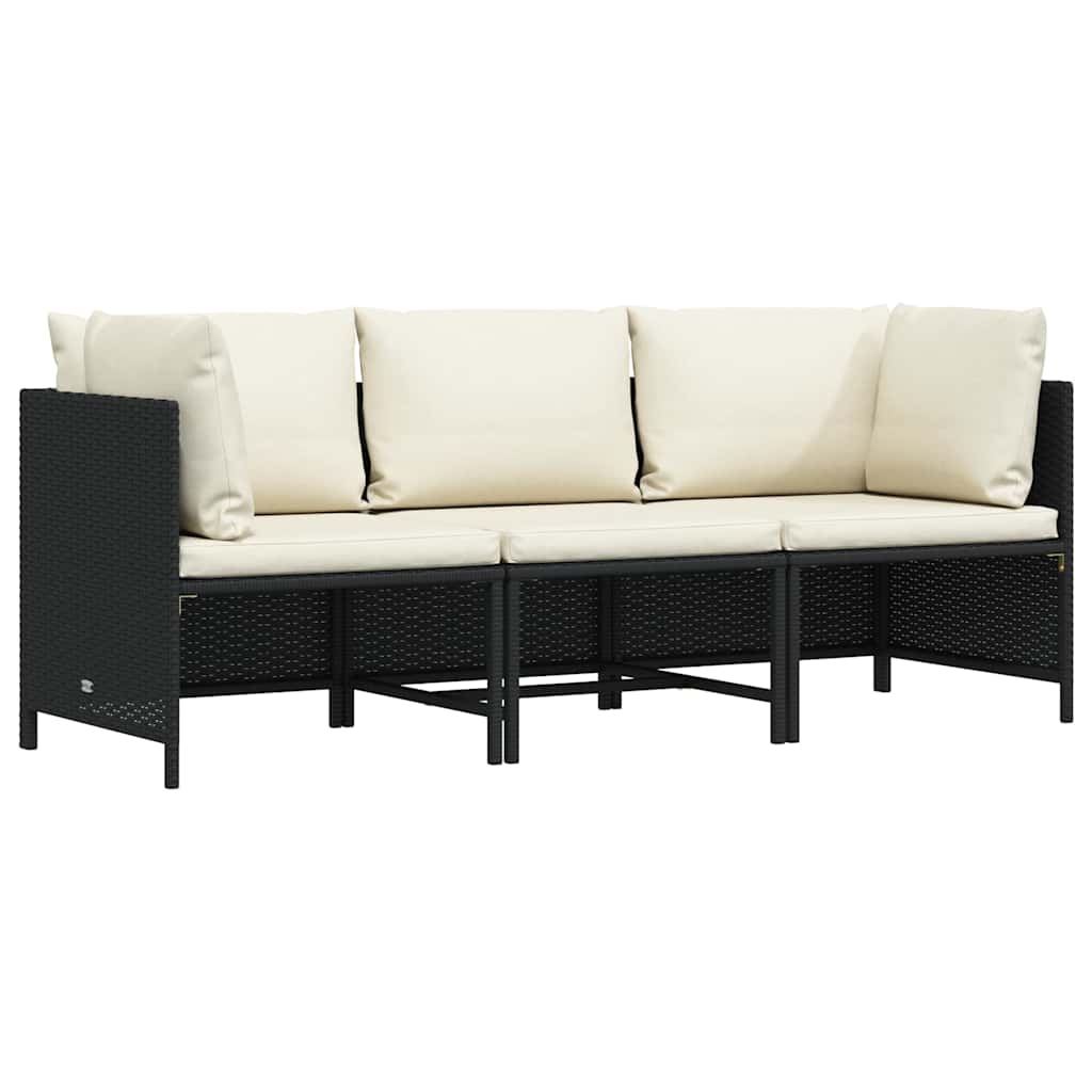 vidaXL Hoekbank sectioneel met kussens poly rattan grijs