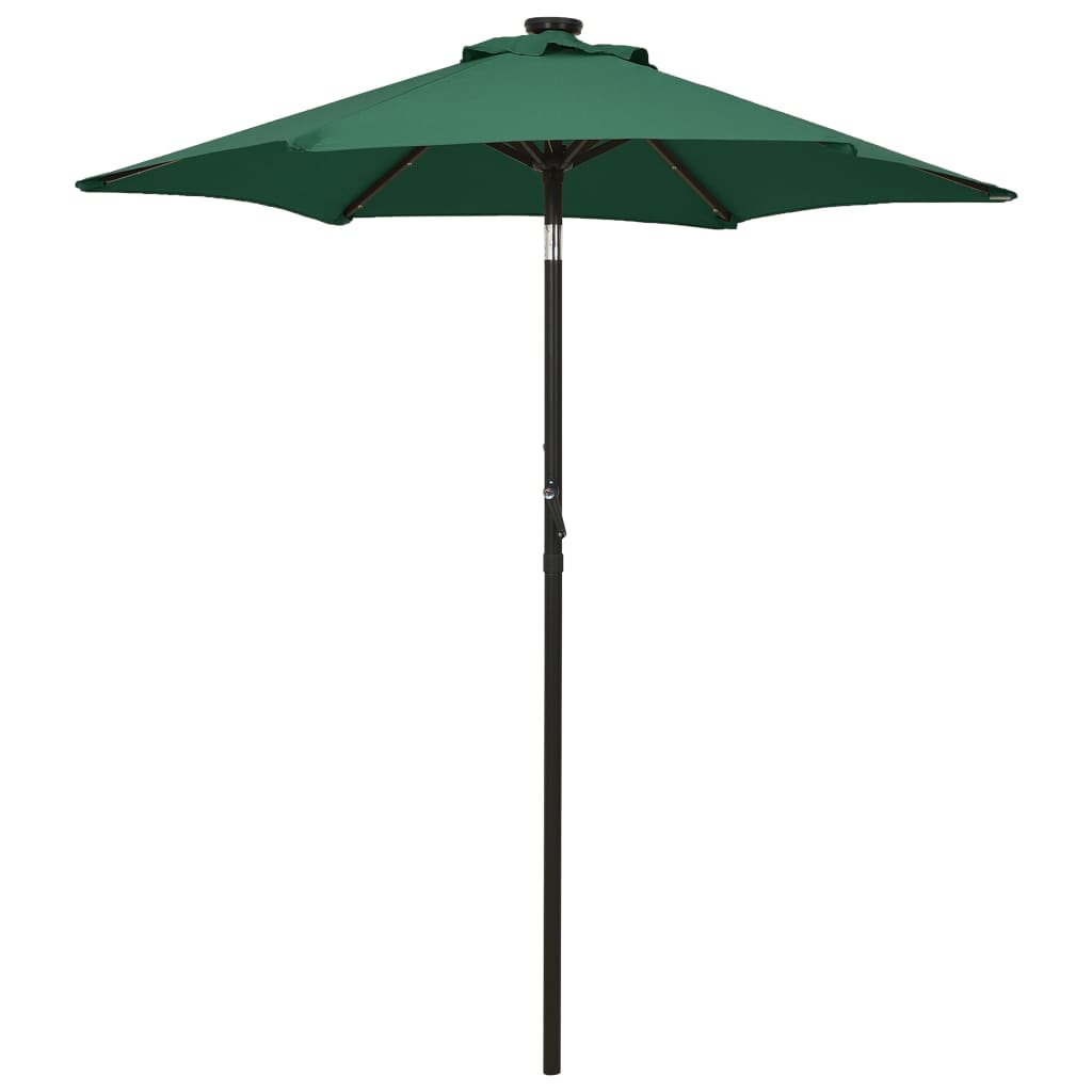 vidaXL Parasol met LED-verlichting 200x211 cm aluminium zandkleurig