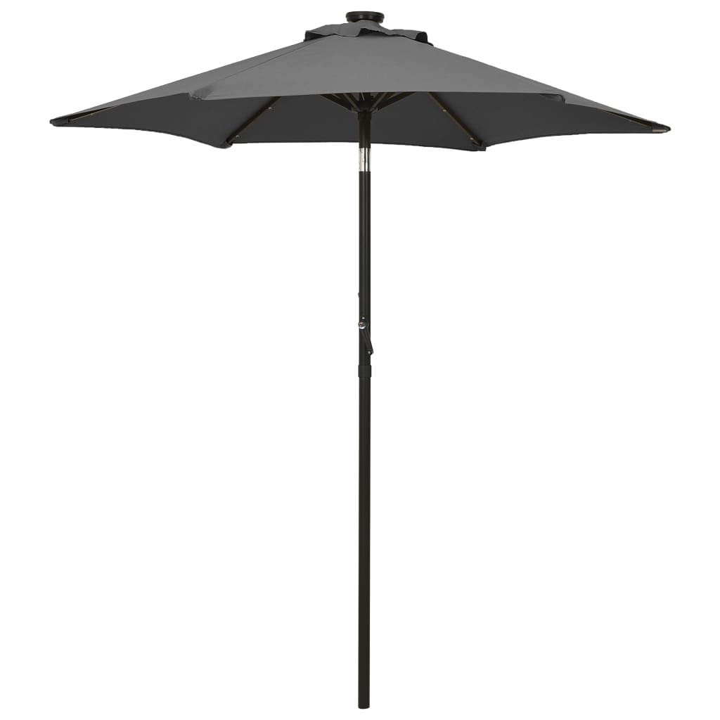 vidaXL Parasol met LED-verlichting 200x211 cm aluminium zandkleurig