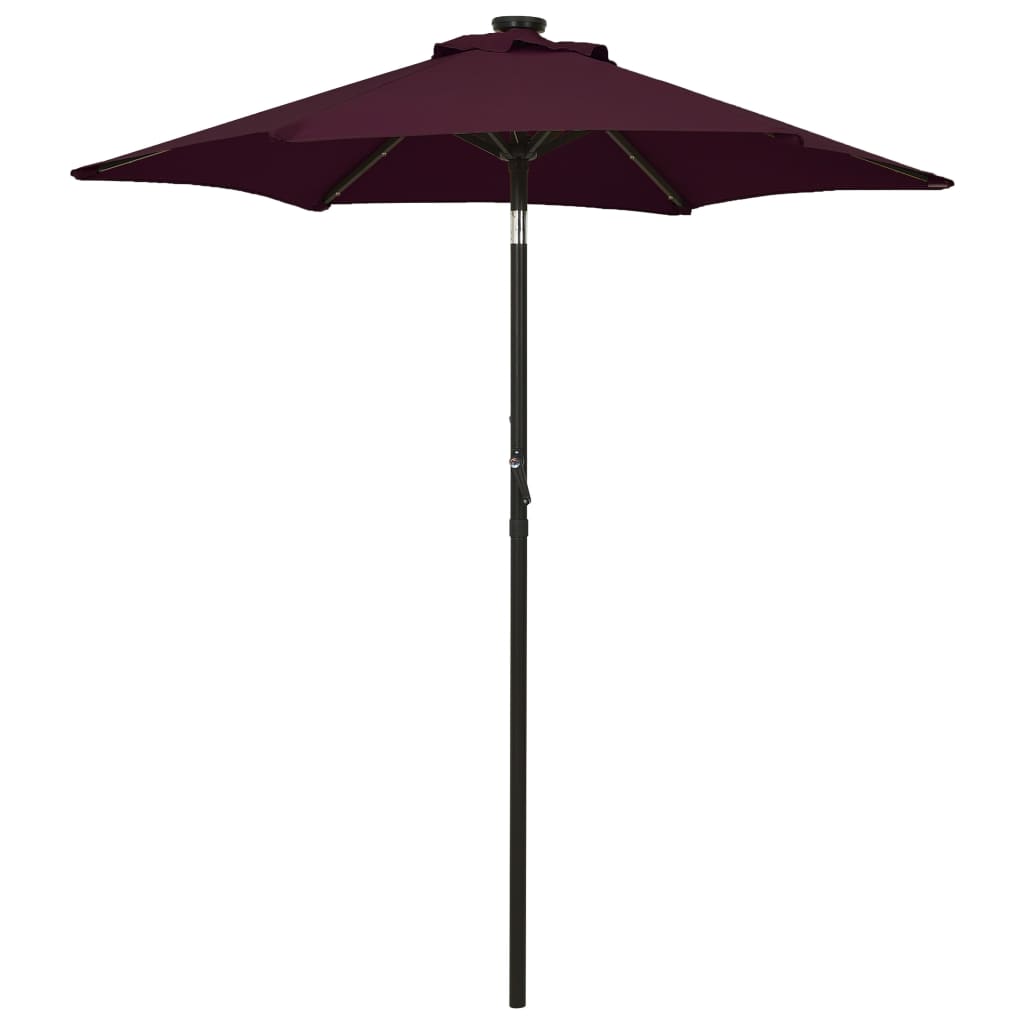 vidaXL Parasol met LED-verlichting 200x211 cm aluminium zandkleurig