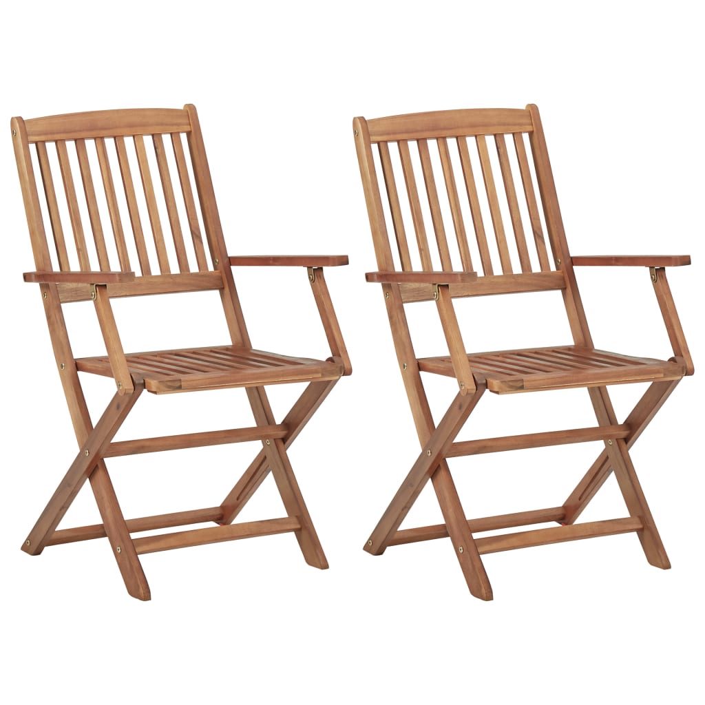 vidaXL Garden Chairs 6 pcs Foldable Solid Acacia Wood