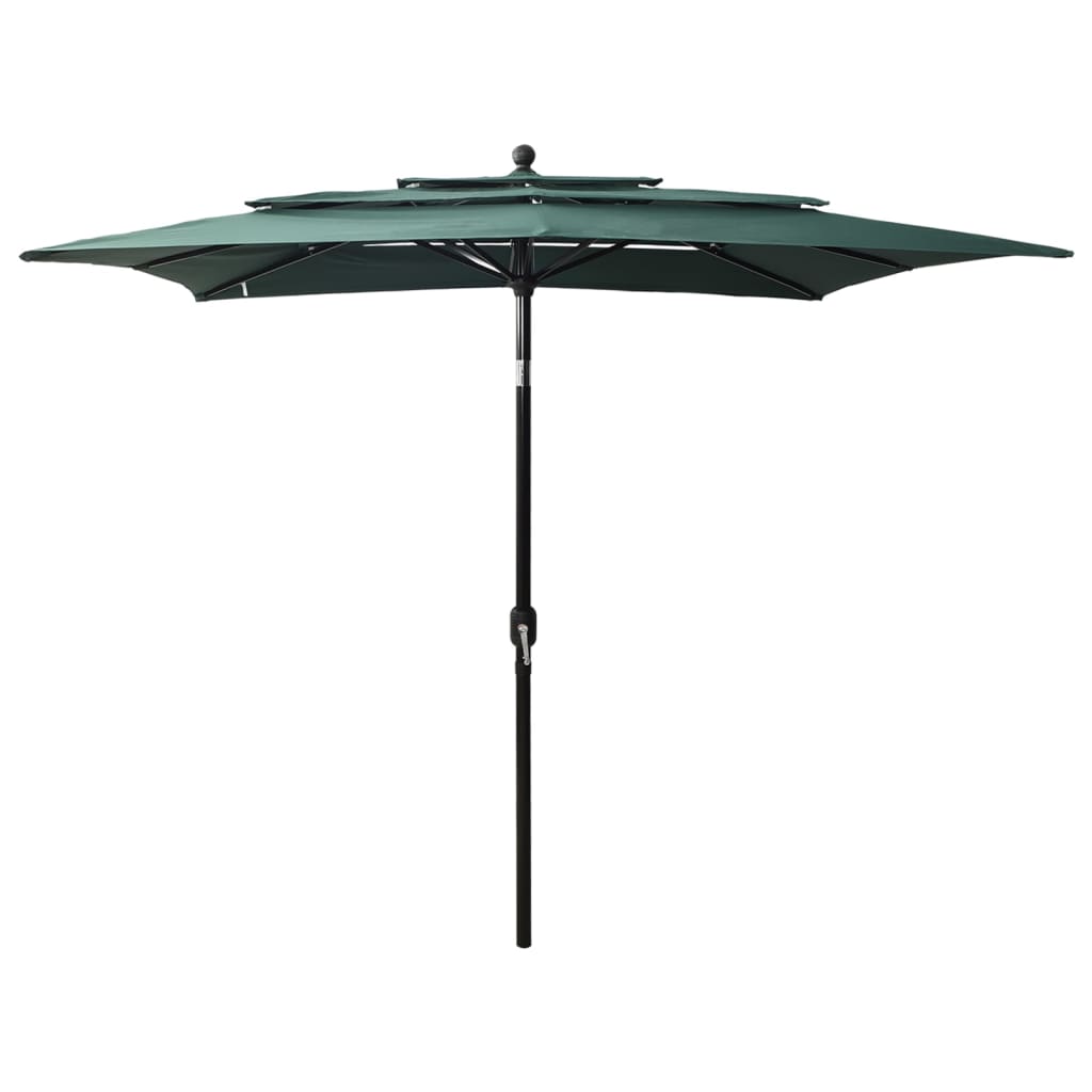 vidaXL Parasol 3-laags met aluminium paal 2,5x2,5 m zandkleurig