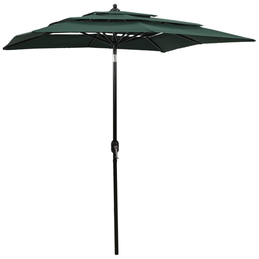 vidaXL Parasol 3-laags met aluminium paal 2,5x2,5 m zandkleurig