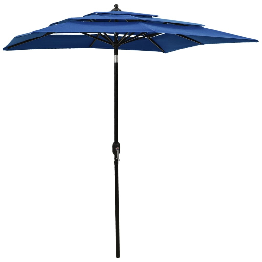 vidaXL Parasol 3-laags met aluminium paal 2,5x2,5 m zandkleurig