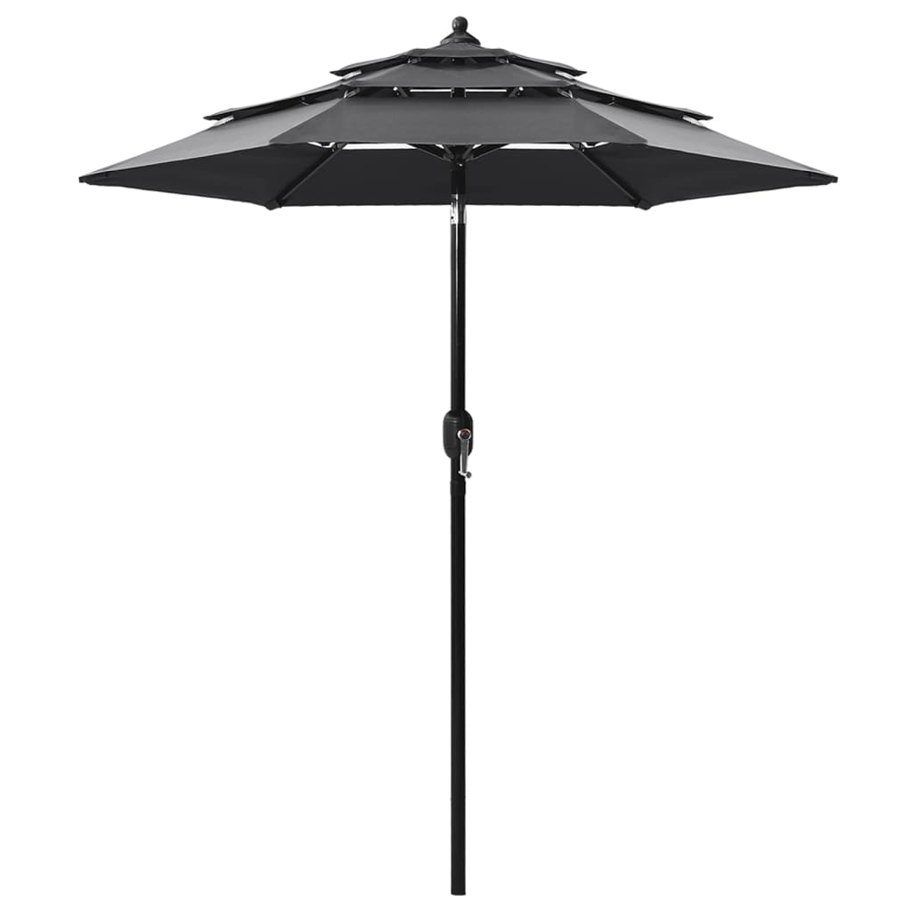 vidaXL Parasol 3-laags met aluminium paal 2 m zandkleurig