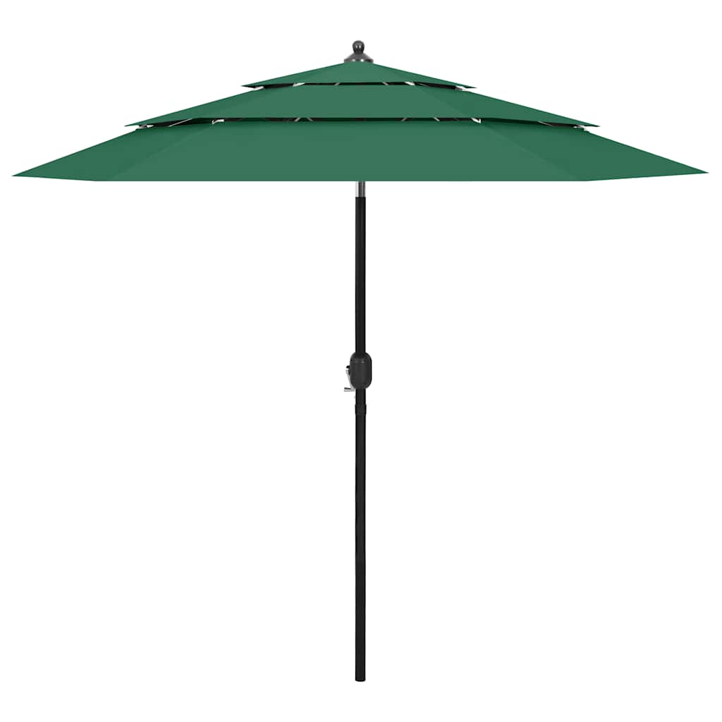 vidaXL Parasol 3-laags met aluminium paal 2 m zandkleurig