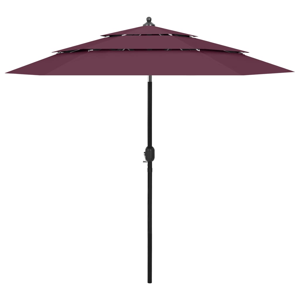 vidaXL Parasol 3-laags met aluminium paal 2 m zandkleurig