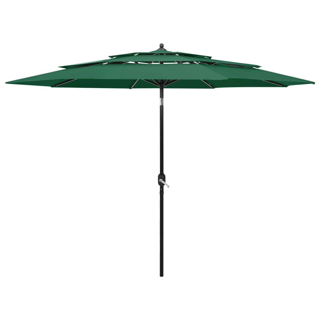 vidaXL Parasol 3-laags met aluminium paal 2 m zandkleurig