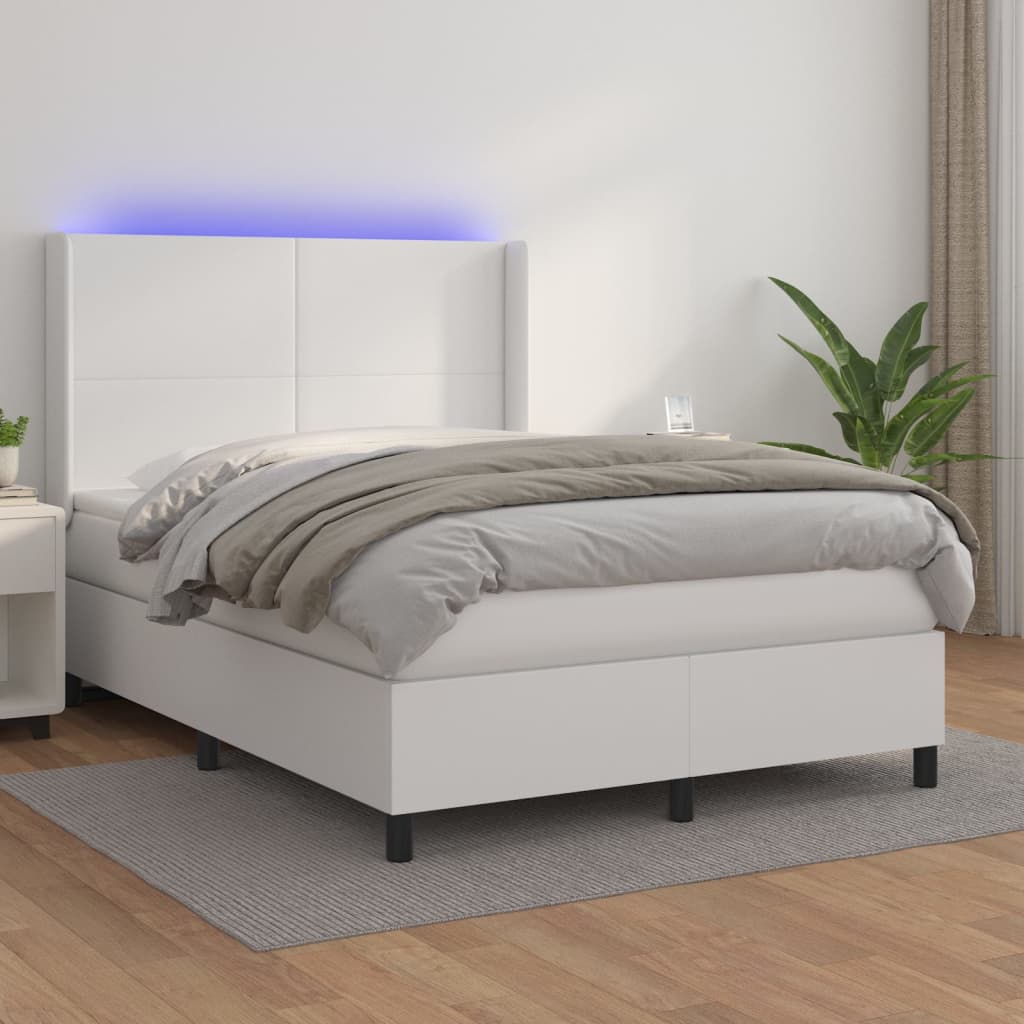 vidaXL Boxspring met matras en LED kunstleer zwart 80x200 cm