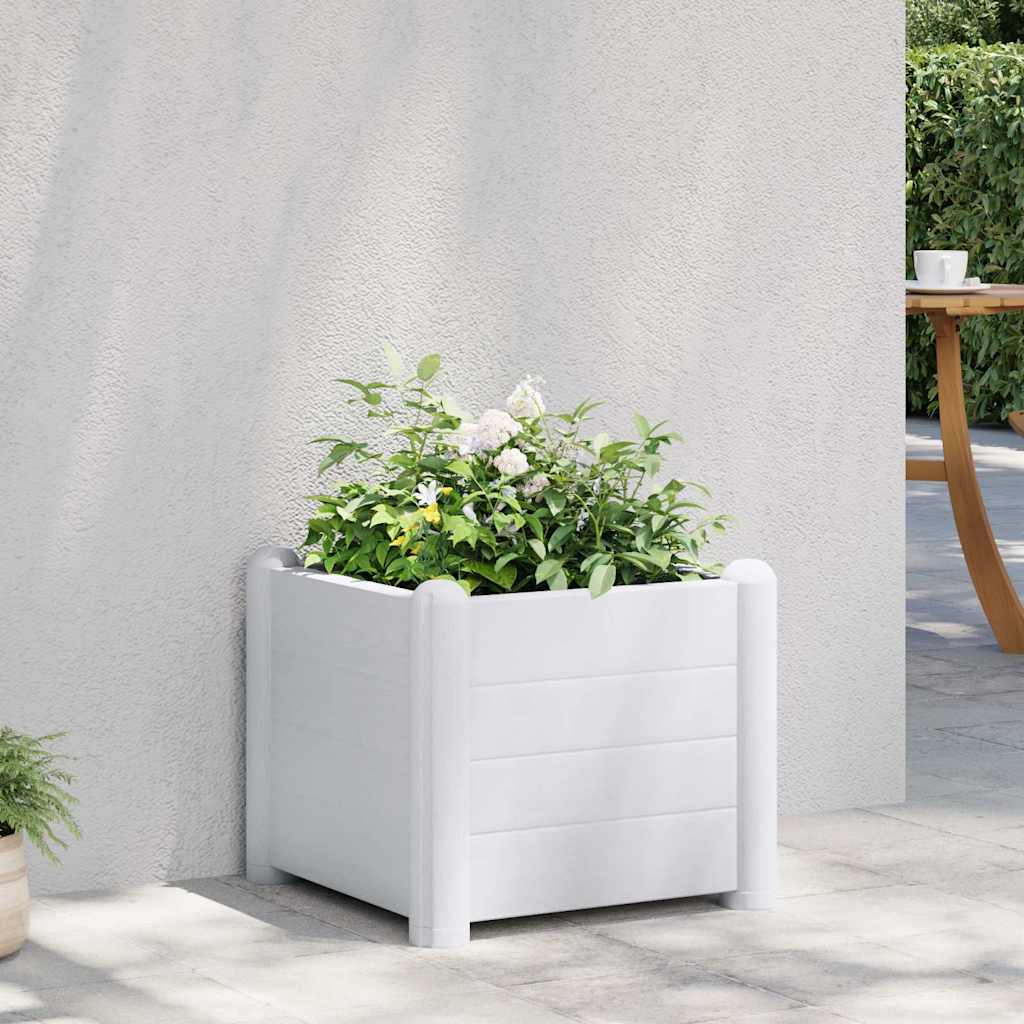 vidaXL Plantenbak verhoogd 43x43x35 cm PP wit