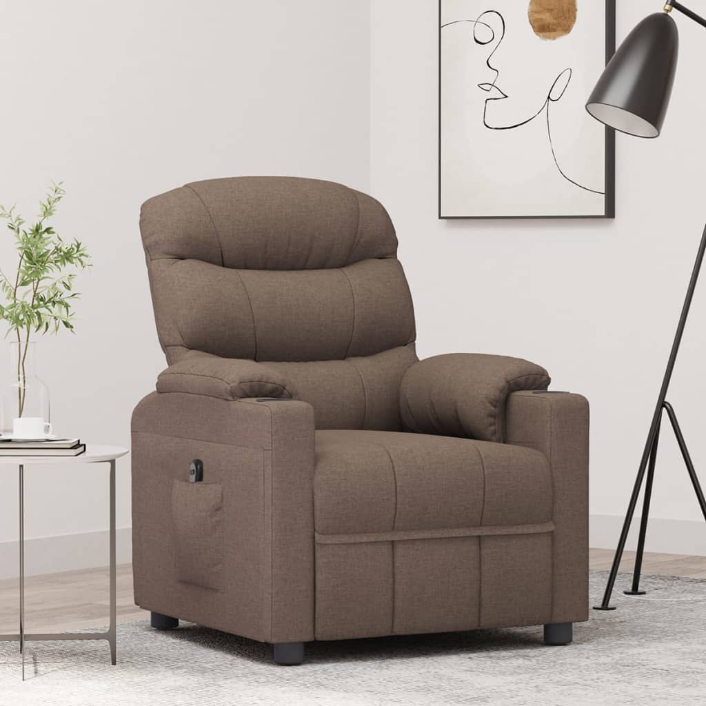vidaXL Fauteuil elektrisch verstelbaar stof lichtgrijs