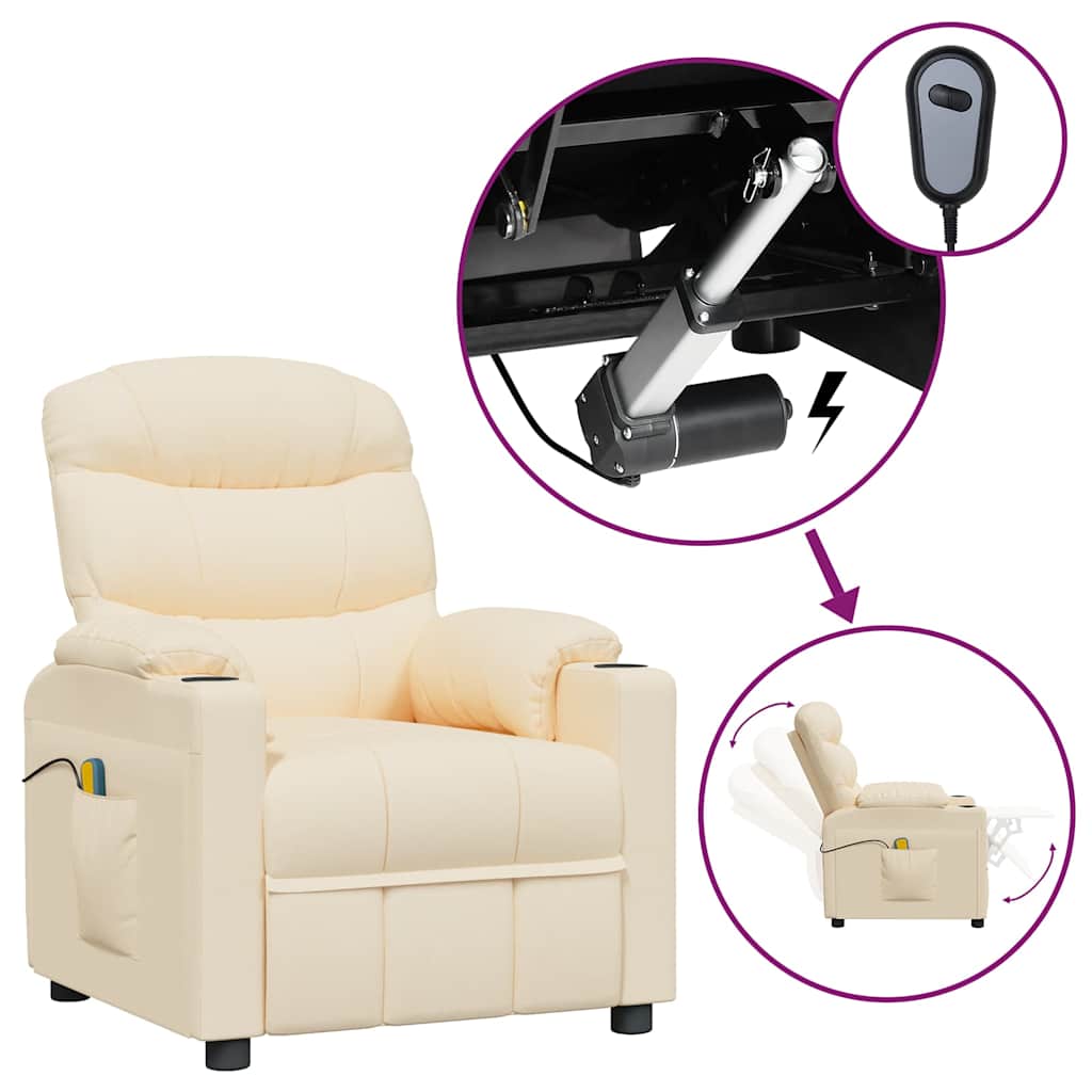vidaXL Massagestoel elektrisch stof lichtgrijs