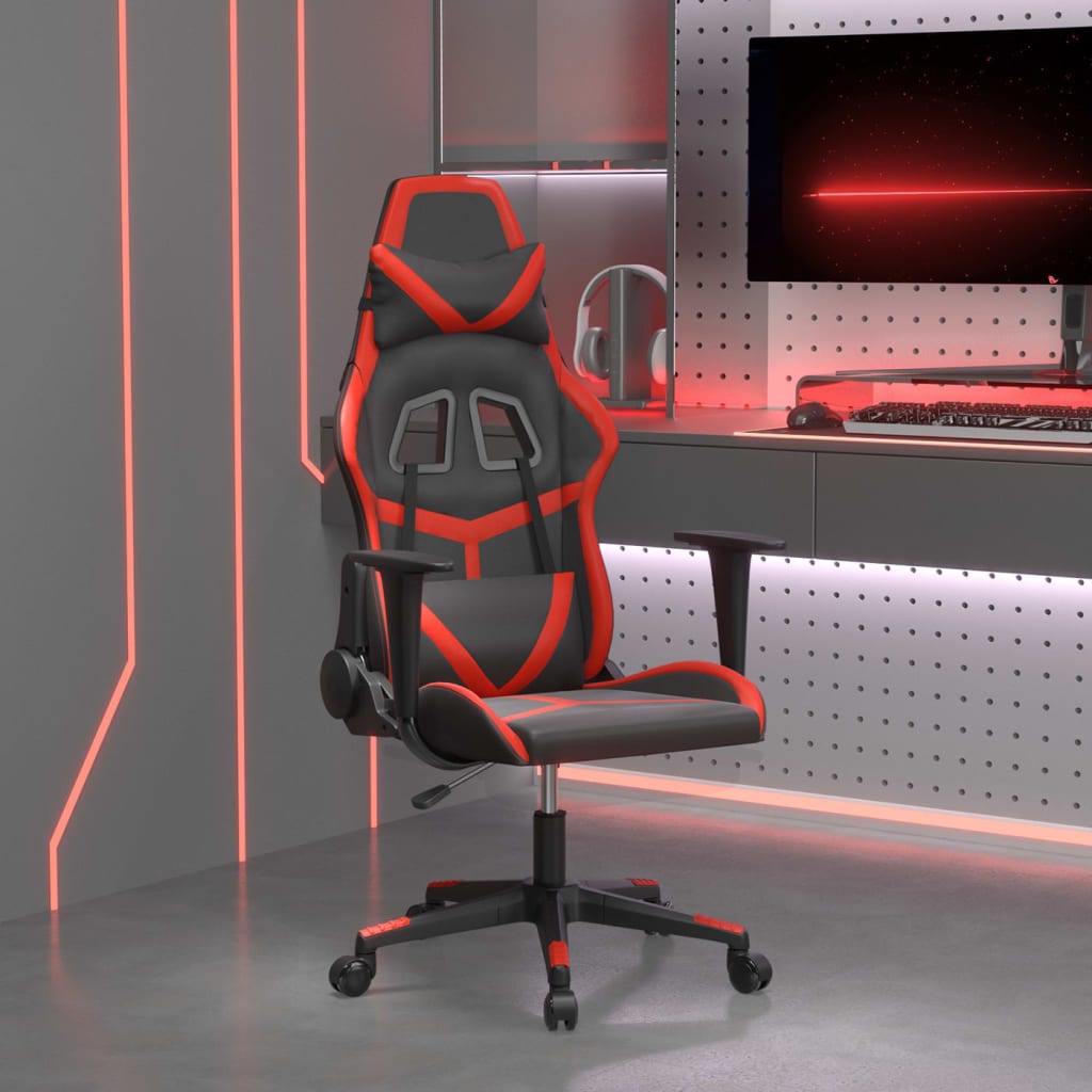 vidaXL Gamestoel kunstleer zwart en blauw
