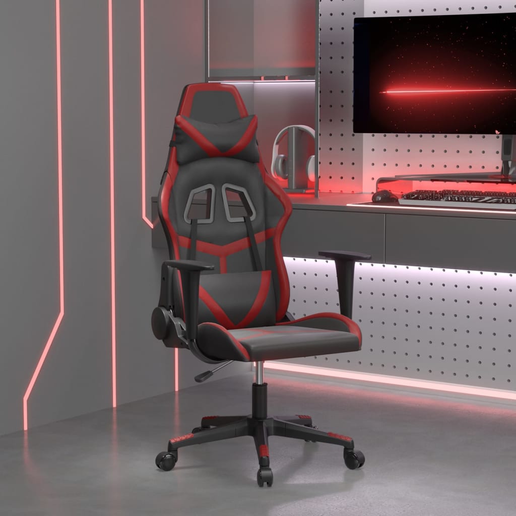 vidaXL Gamestoel kunstleer zwart en blauw