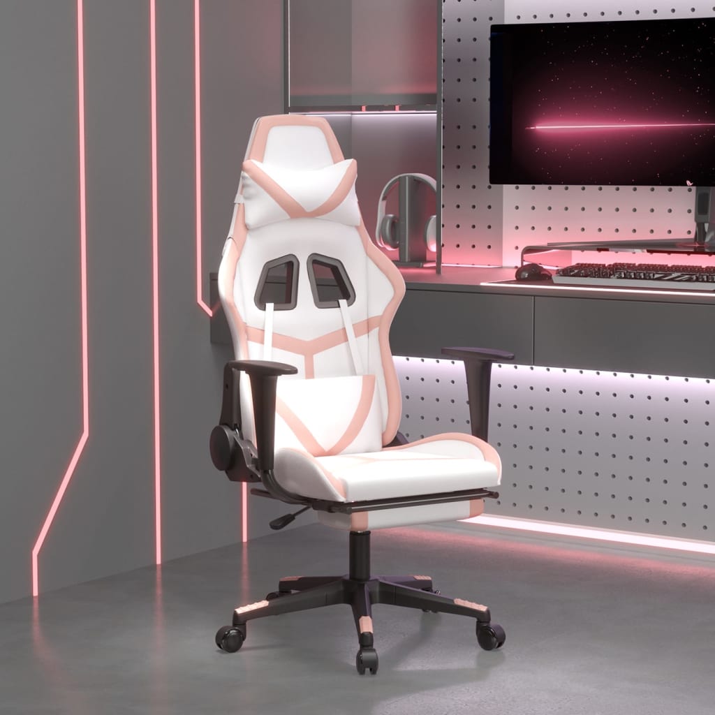 vidaXL Gamestoel kunstleer zwart en blauw
