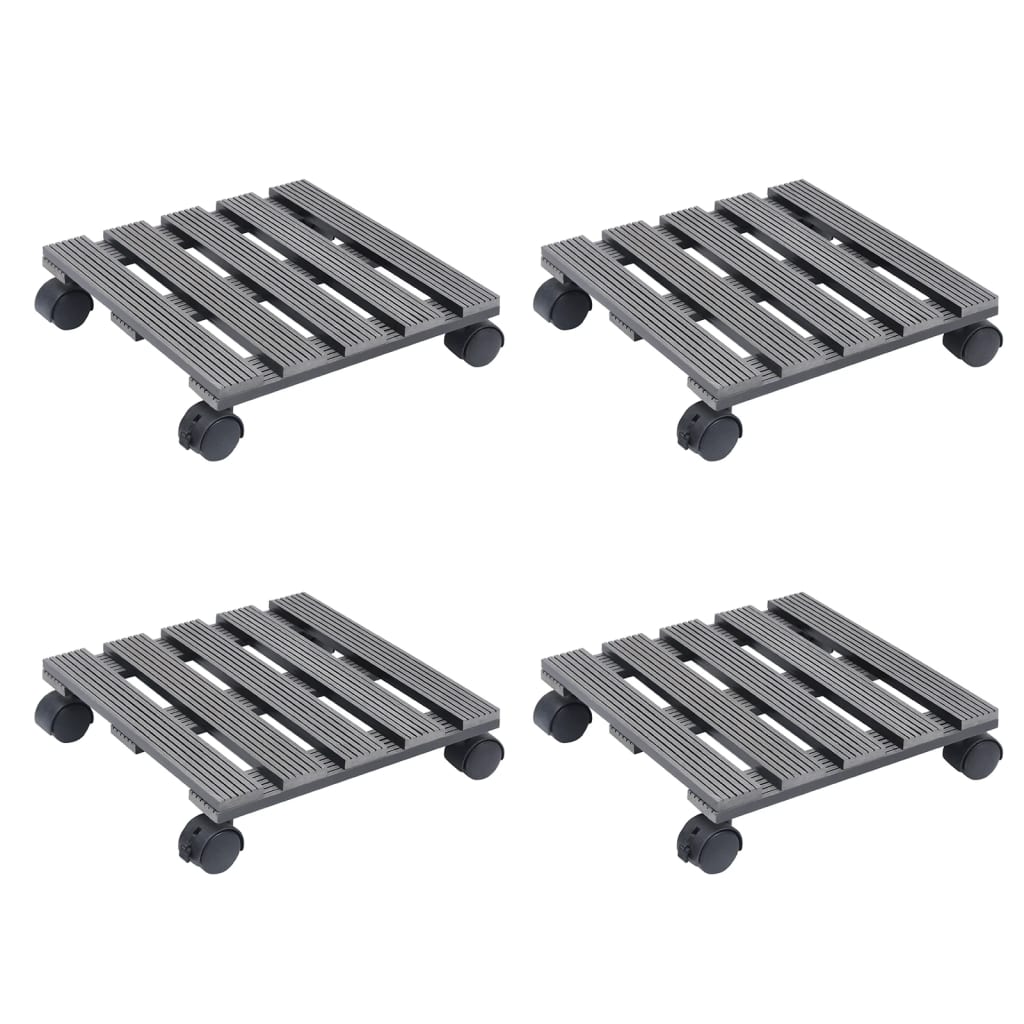 vidaXL Plantentrolleys 2 st Ø30x7,5 cm HKC grijs