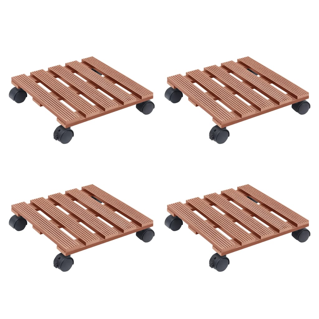 vidaXL Plantentrolleys 2 st Ø30x7,5 cm HKC grijs