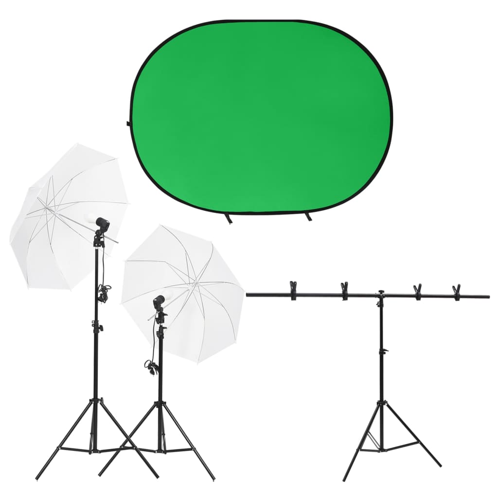 vidaXL Fotostudioset met verlichtingsset en achtergrondscherm