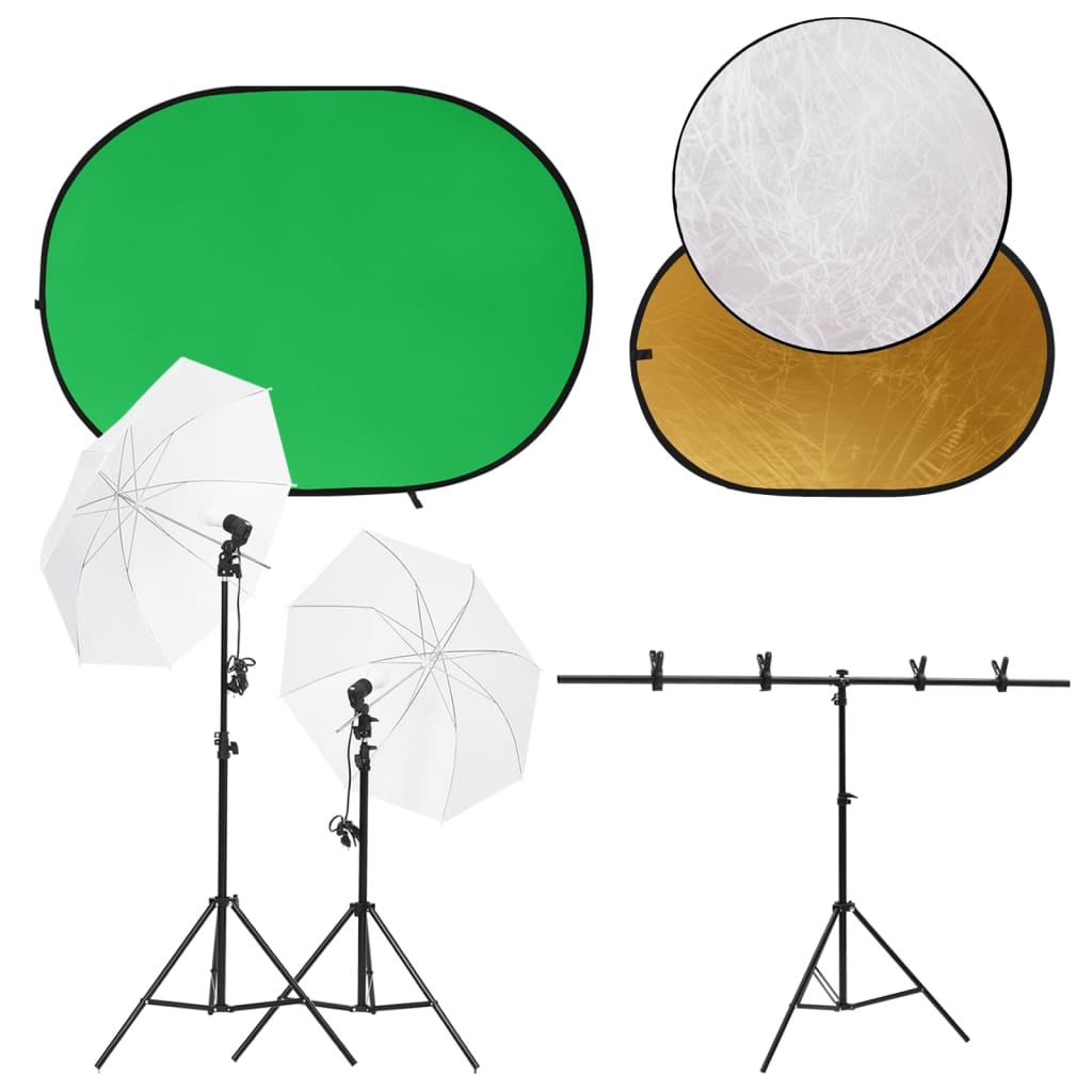 vidaXL Fotostudioset met verlichtingsset en achtergrondscherm