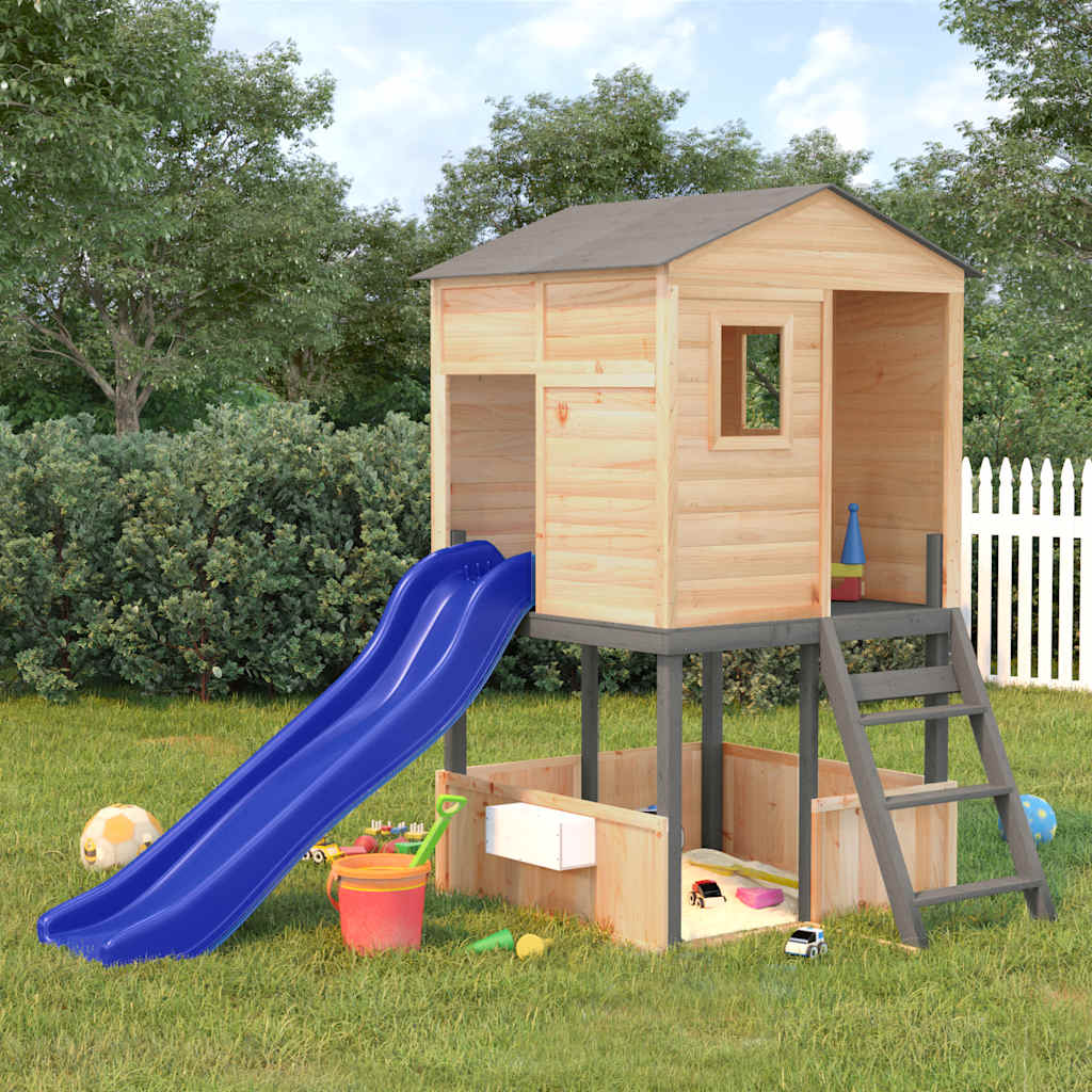 vidaXL Solid Spruce Wood Playhouse