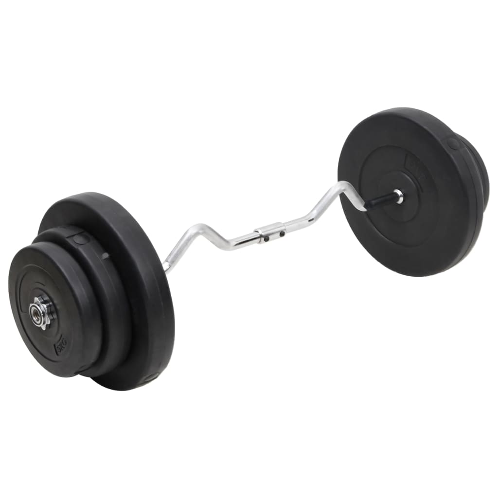 vidaXL Halter gebogen met gewichten 60 kg