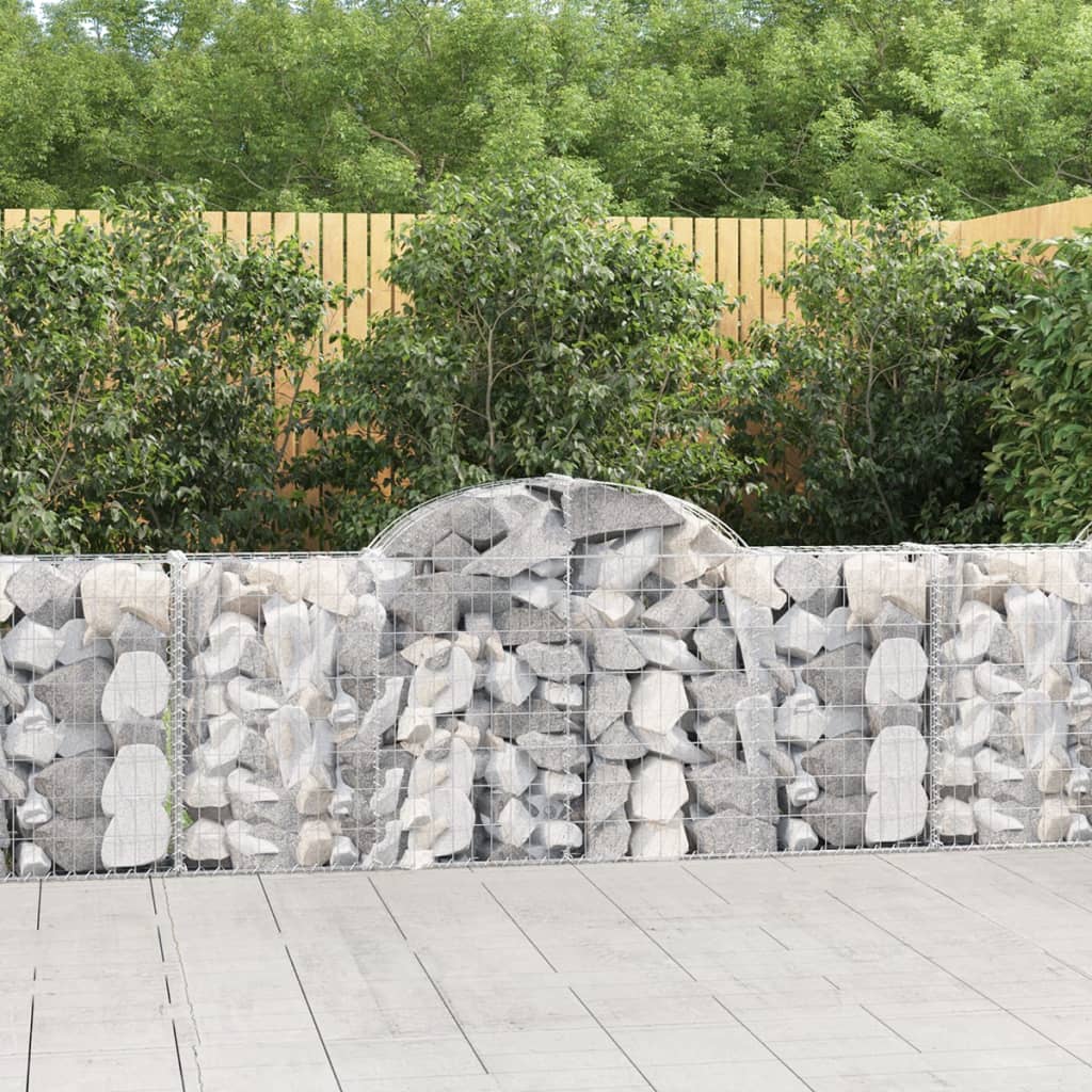 vidaXL Gabion Curved 200x30x40/60 cm Galvanized Iron