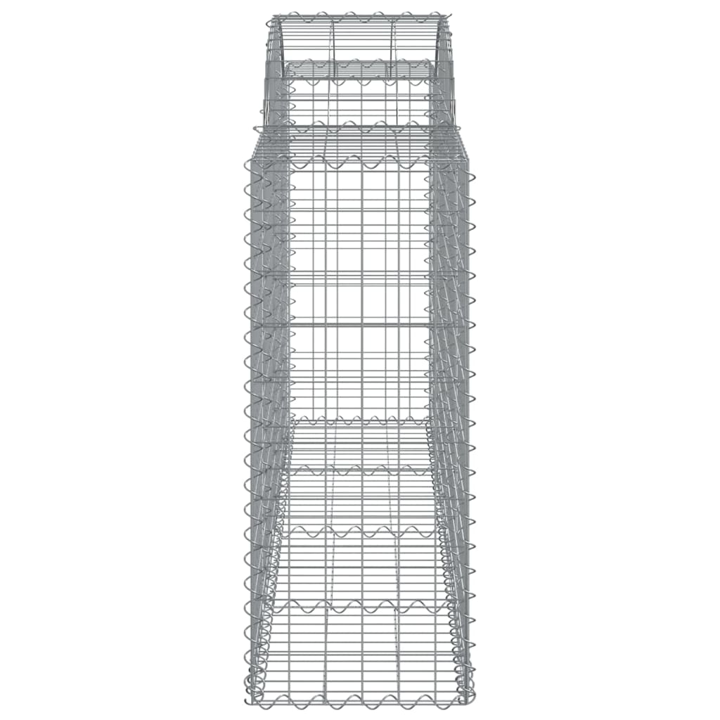 vidaXL Schanskorven 2 st gewelfd 200x30x40/60 cm gegalvaniseerd ijzer